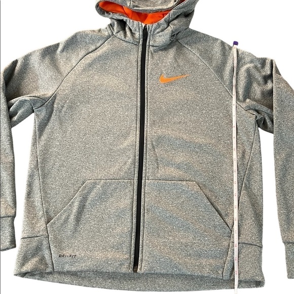 NIKE GRAY LIGHTWEIGHT DRI-FIT HOODED ZIPPERED JACKET SIZE YOUTH XL - Picture 4 of 11
